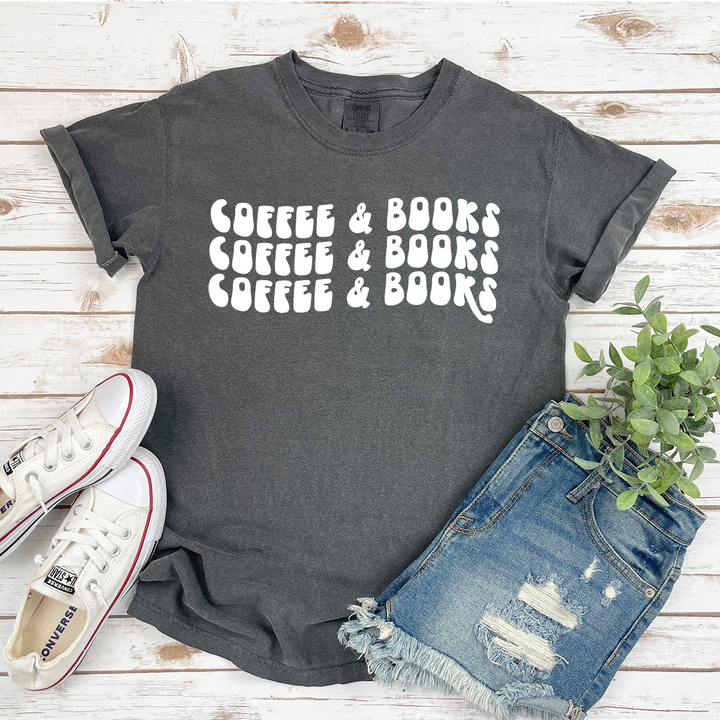 coffee and books cotton tee