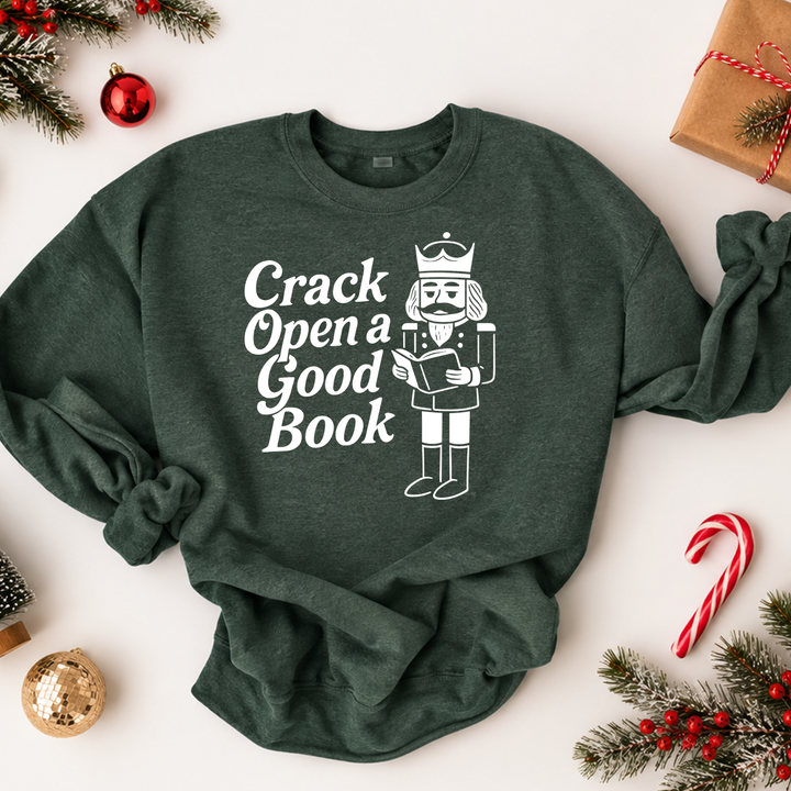 crack open a good book premium crewneck sweatshirt