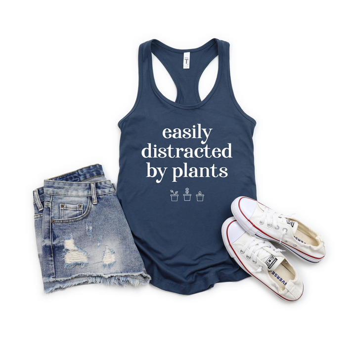 easily distracted women's racerback tank top