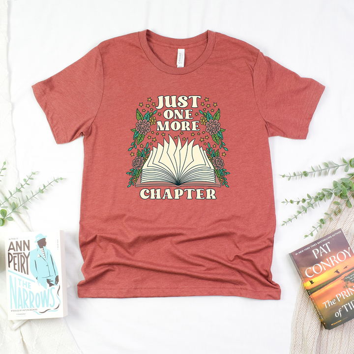 just one more chapter open book unisex tee