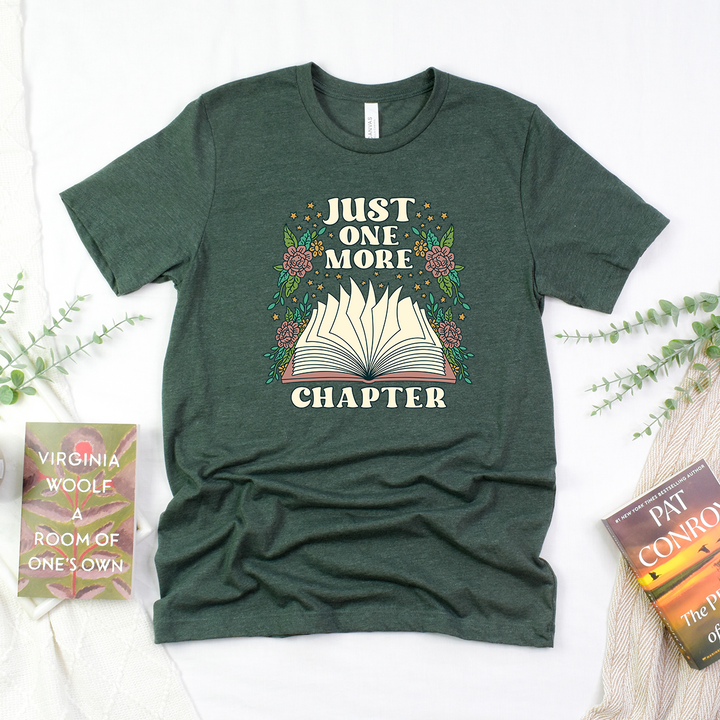 just one more chapter open book unisex tee
