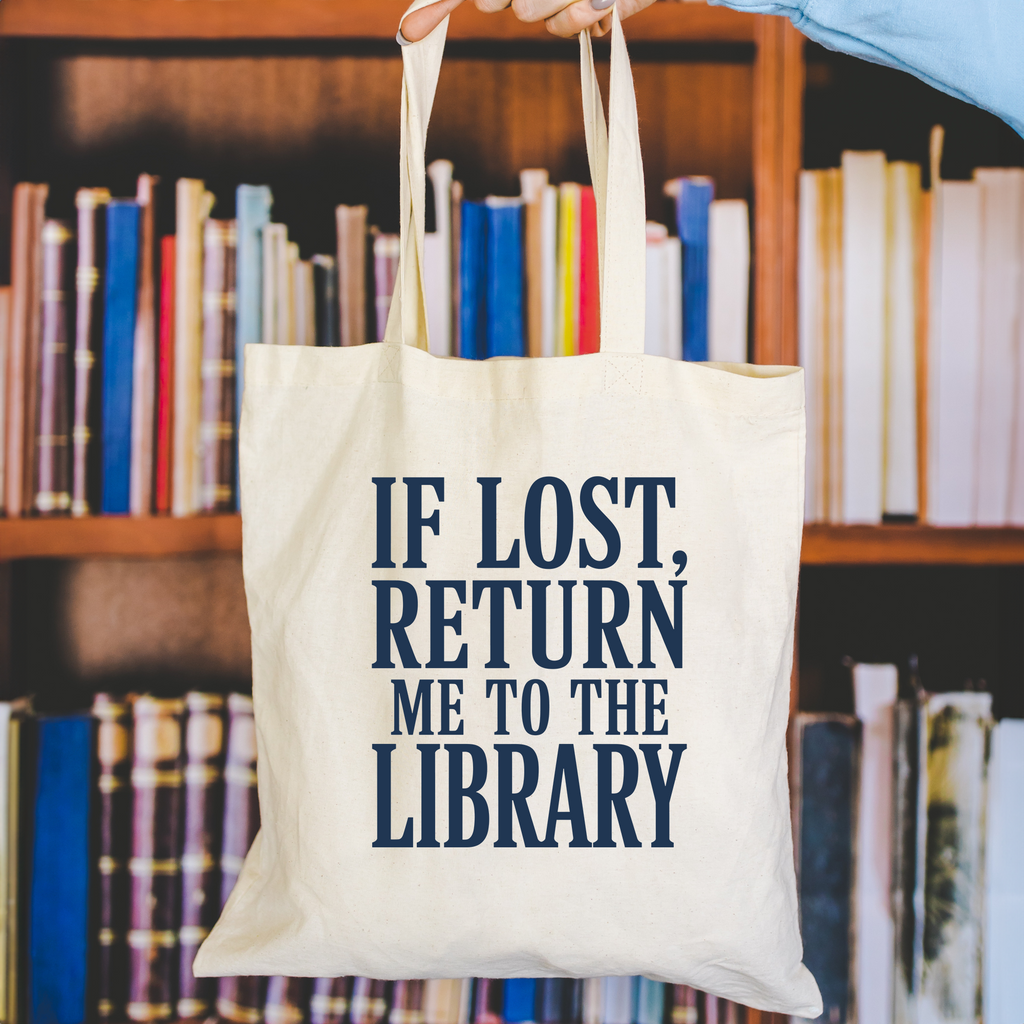return me to the library tote bag