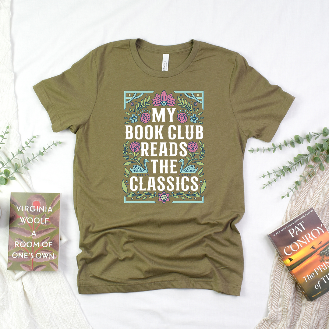 my book club reads the classics unisex tee