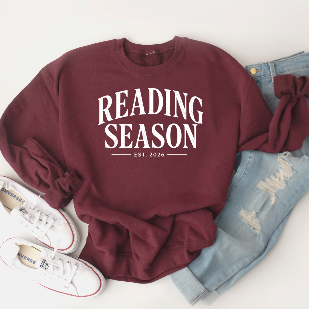 reading season premium crewneck sweatshirt
