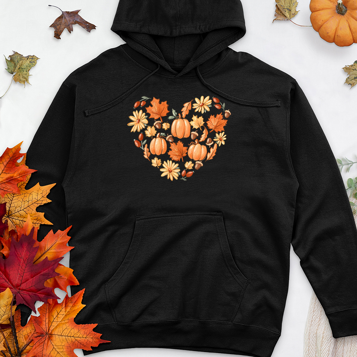 autumnal heart premium hooded sweatshirt