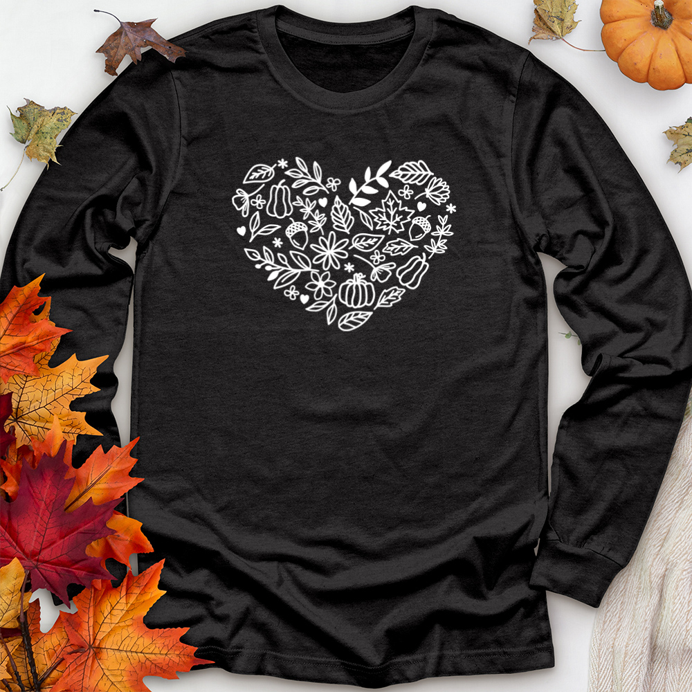 fall heart unisex long sleeve tee