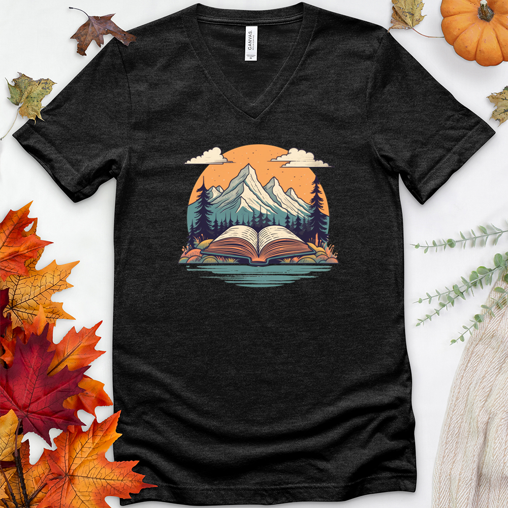 peaks of pages v-neck tee