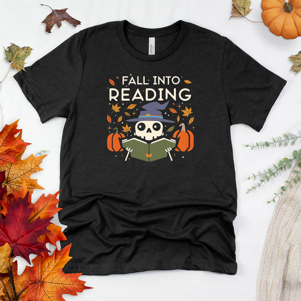 fall into reading witch skelly unisex tee