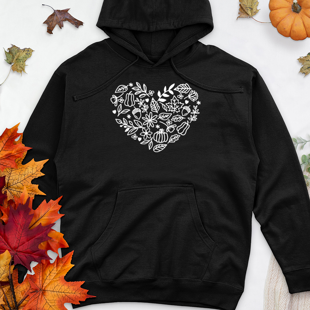fall heart premium hooded sweatshirt