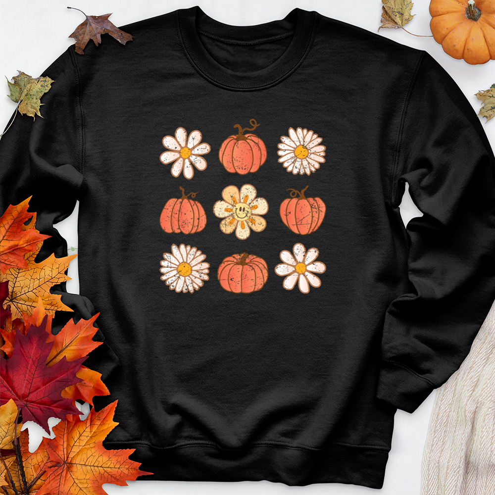 flower pumpkins premium crewneck sweatshirt