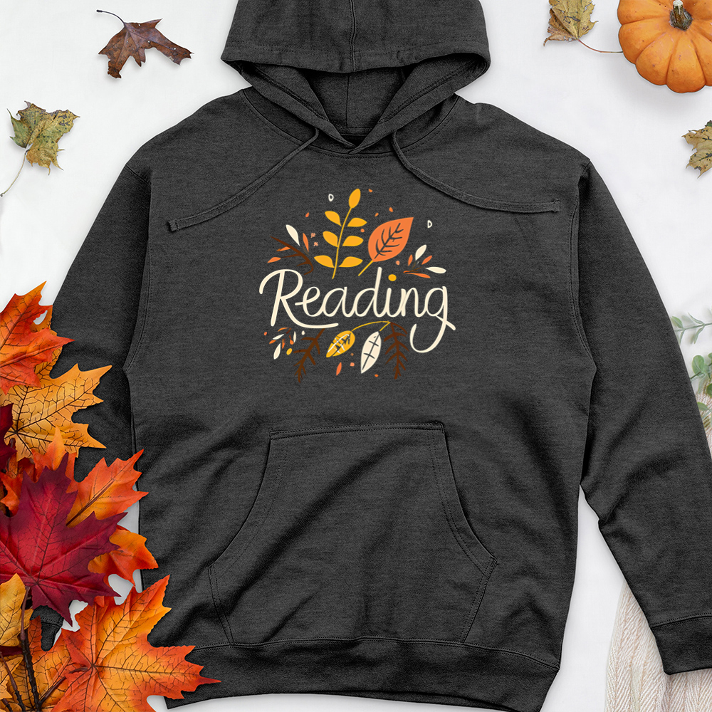 reading fall florals unisex hooded sweatshirt