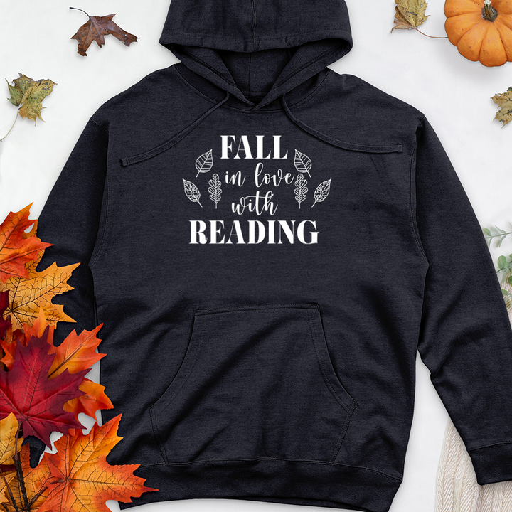 fall in love with reading premium hooded sweatshirt