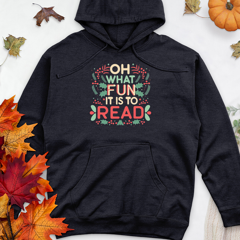 oh what fun text premium hooded sweatshirt