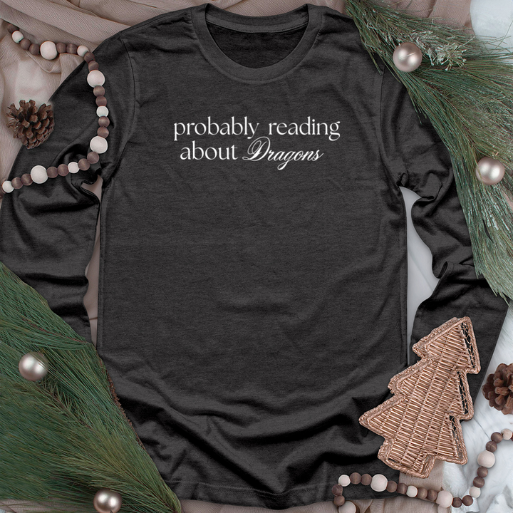 reading about dragons unisex long sleeve tee