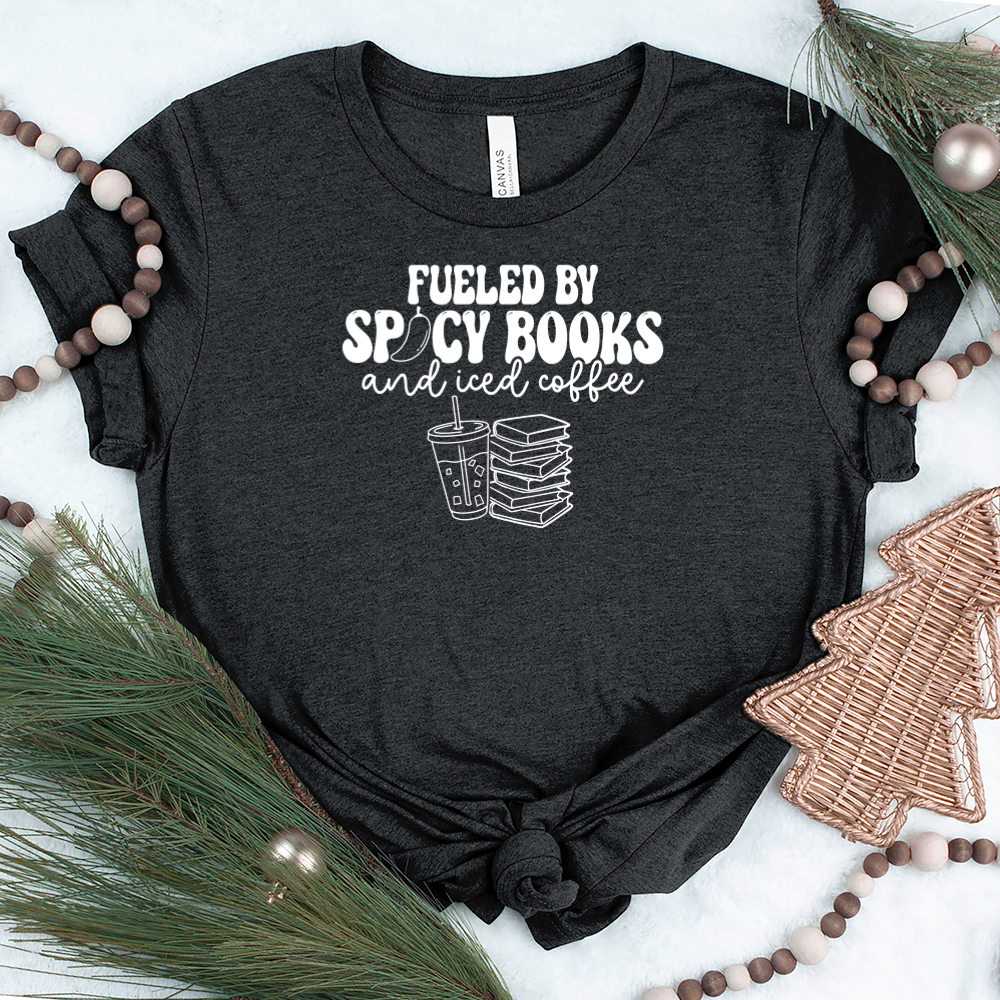 spicy books and iced coffee unisex tee