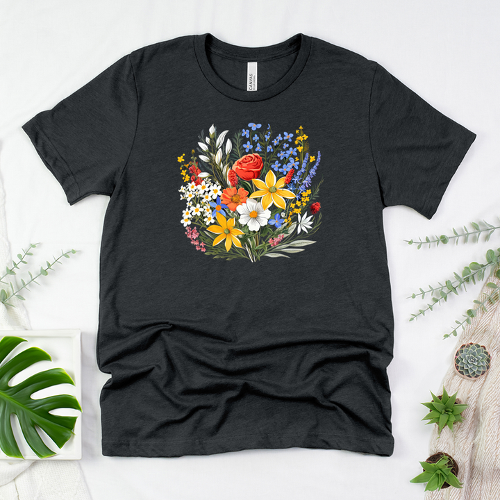 bright garden bouquet unisex tee