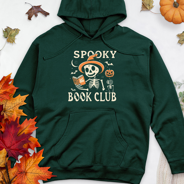 spooky book club skeleton unisex hooded sweatshirt