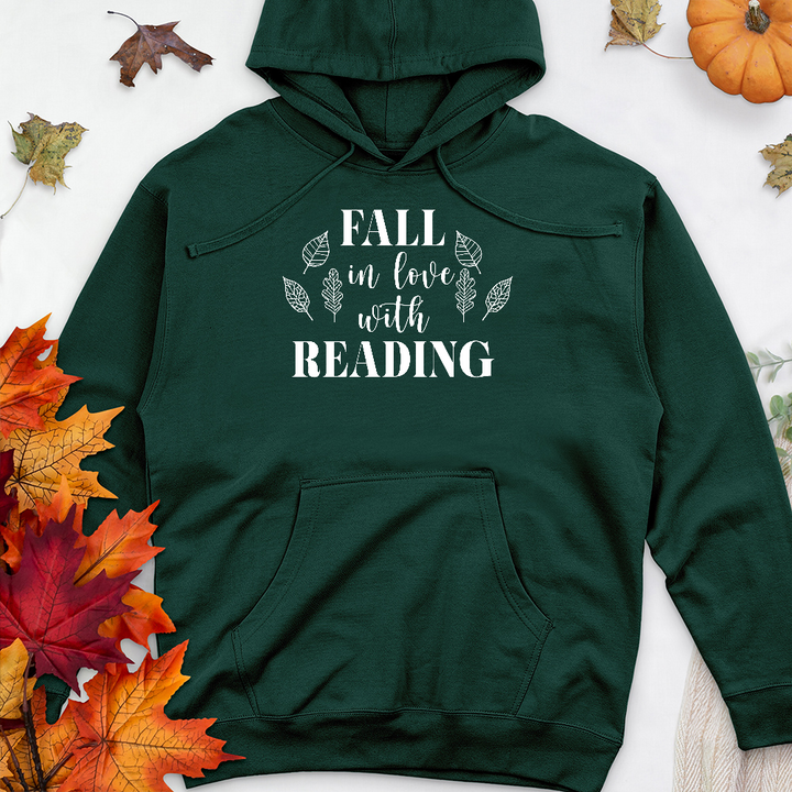 fall in love with reading premium hooded sweatshirt