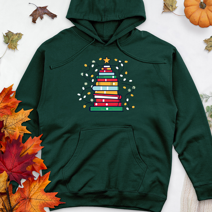 christmas book tree premium hooded sweatshirt