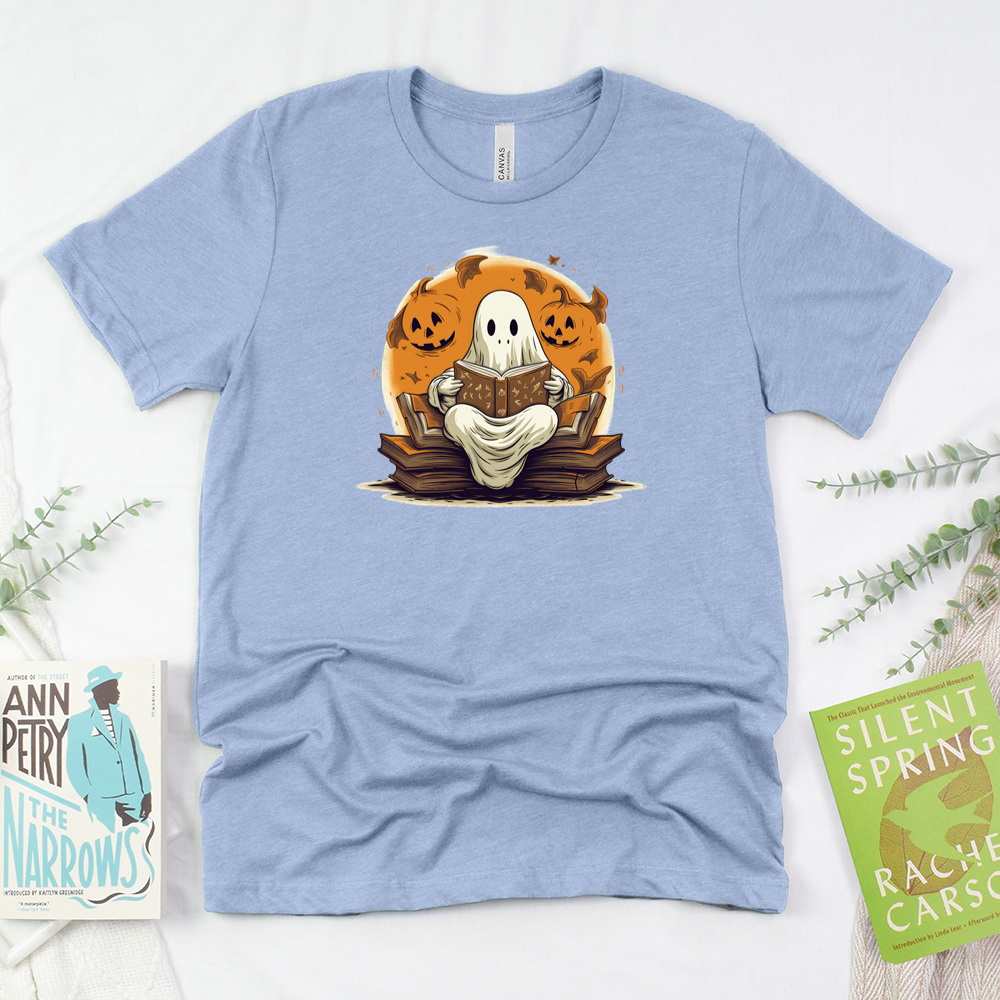 ghostly book nook unisex tee