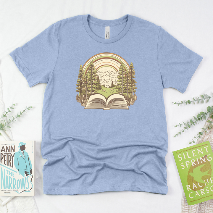 reading with nature unisex tee