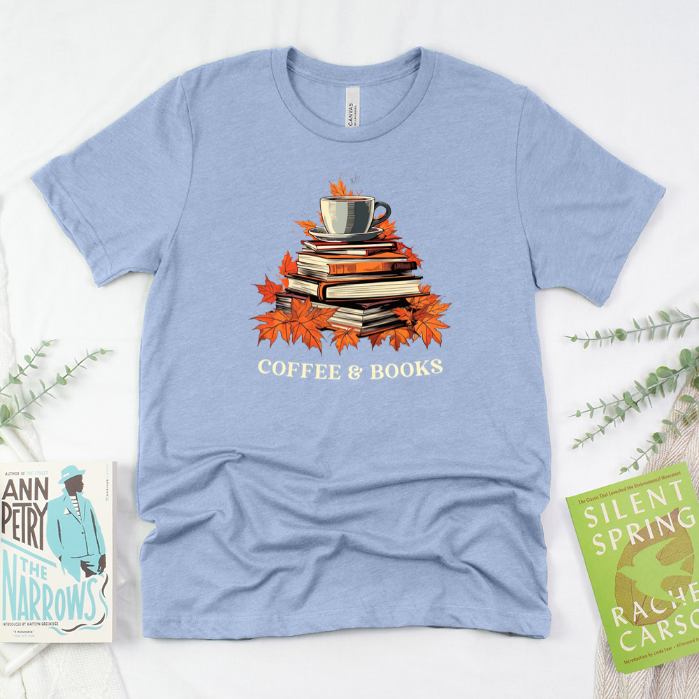 fall coffee and books unisex tee