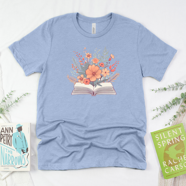 blooming pages unisex tee