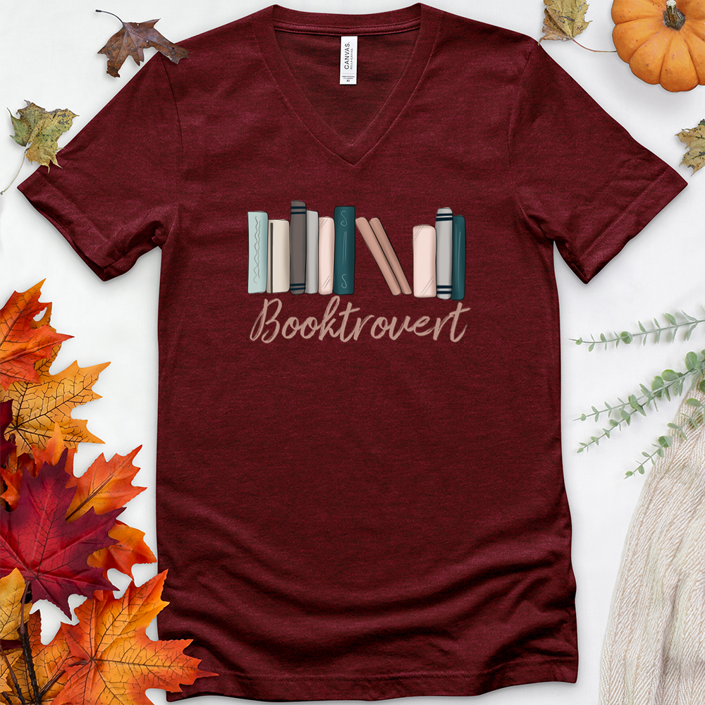 booktrovert color v-neck tee