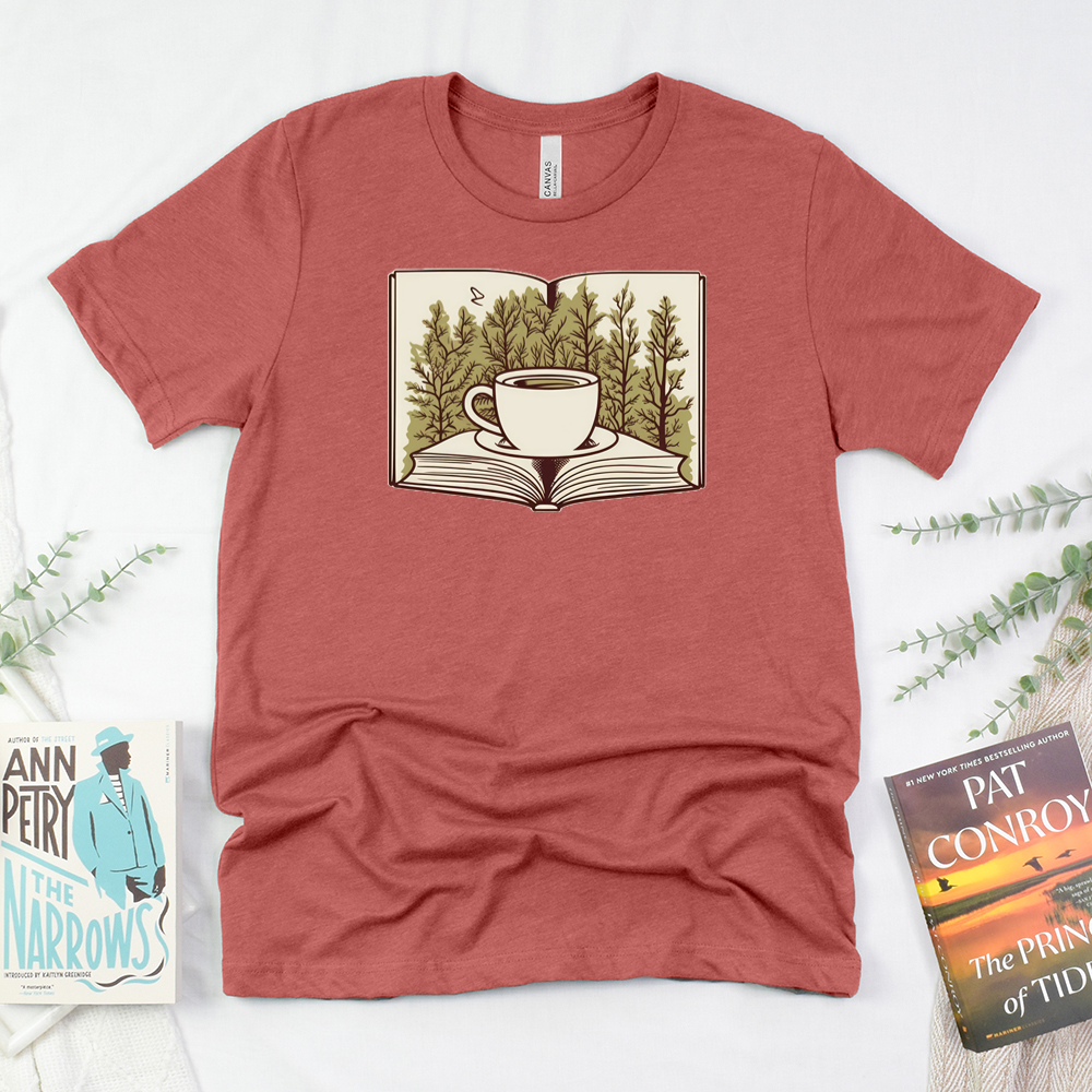 cozy coffee books unisex tee