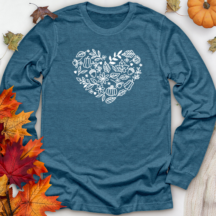 fall heart unisex long sleeve tee