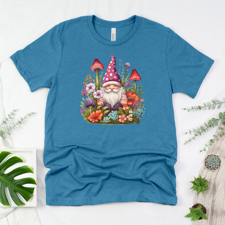 floral gnome haven unisex tee