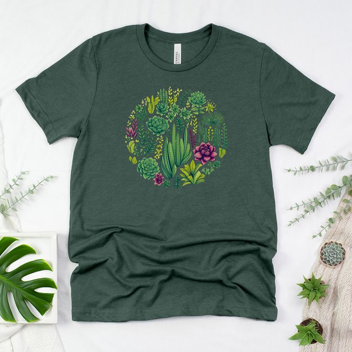 succulent circle unisex tee