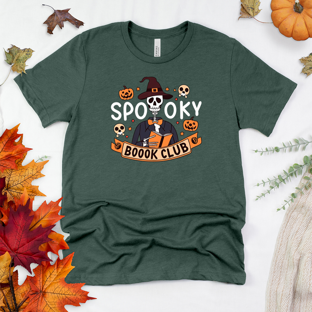spooky boook club unisex tee