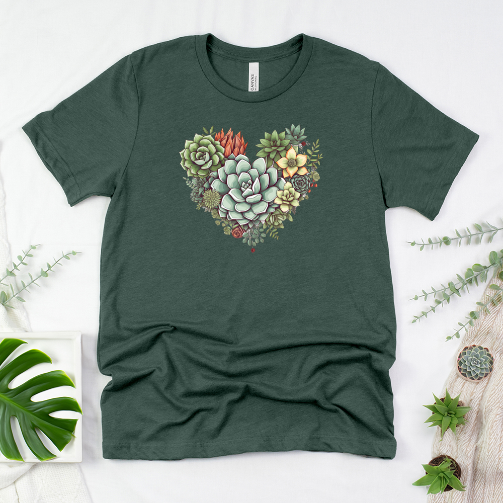 succulent heart unisex tee