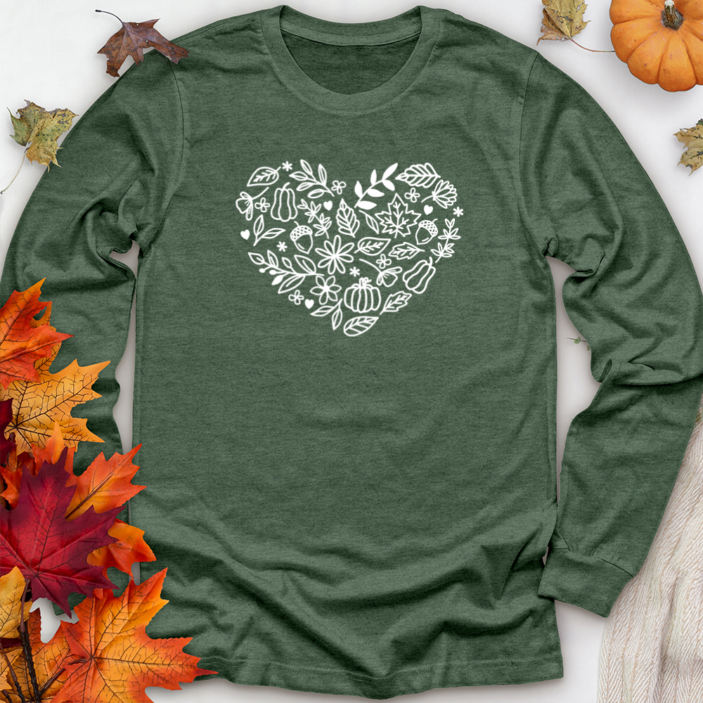 fall heart unisex long sleeve tee