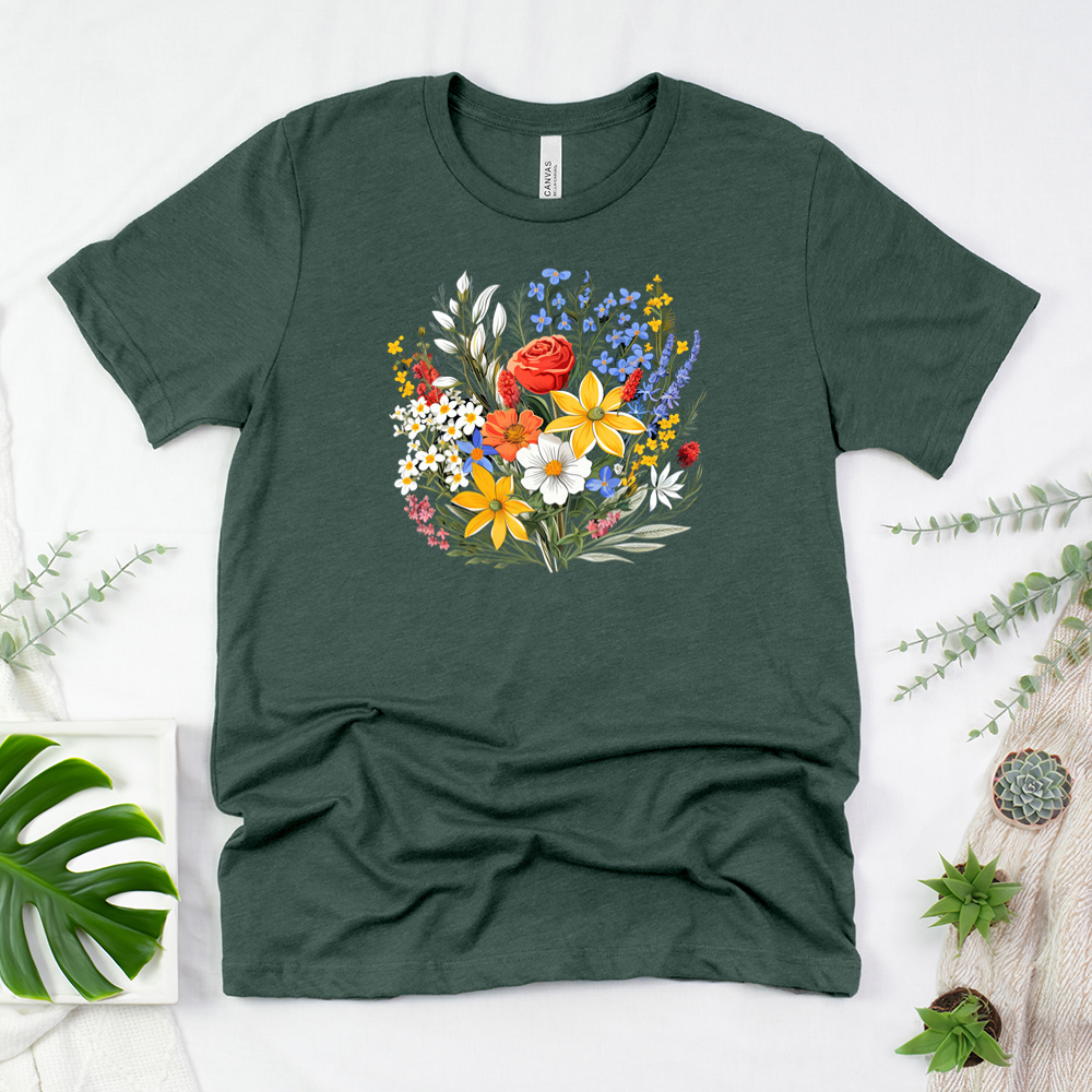 bright garden bouquet unisex tee