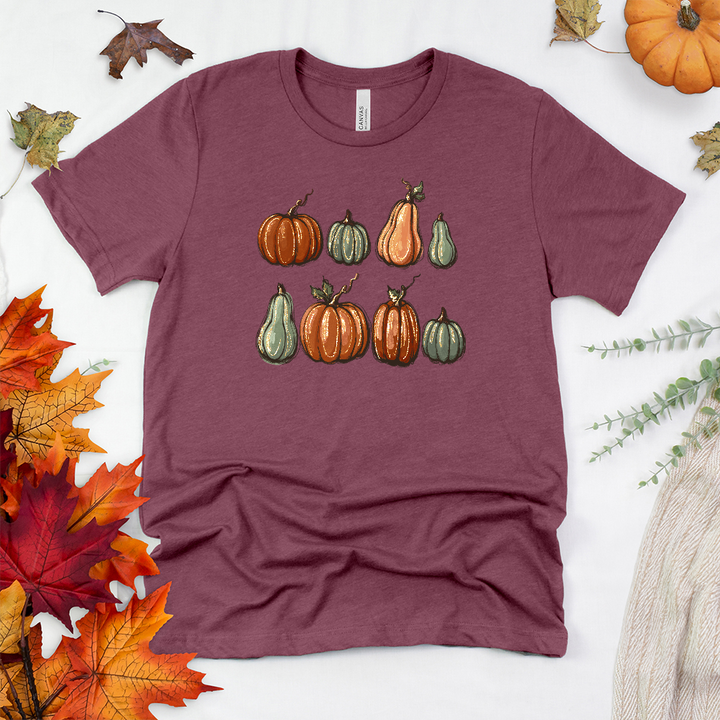 colorful pumpkins unisex tee