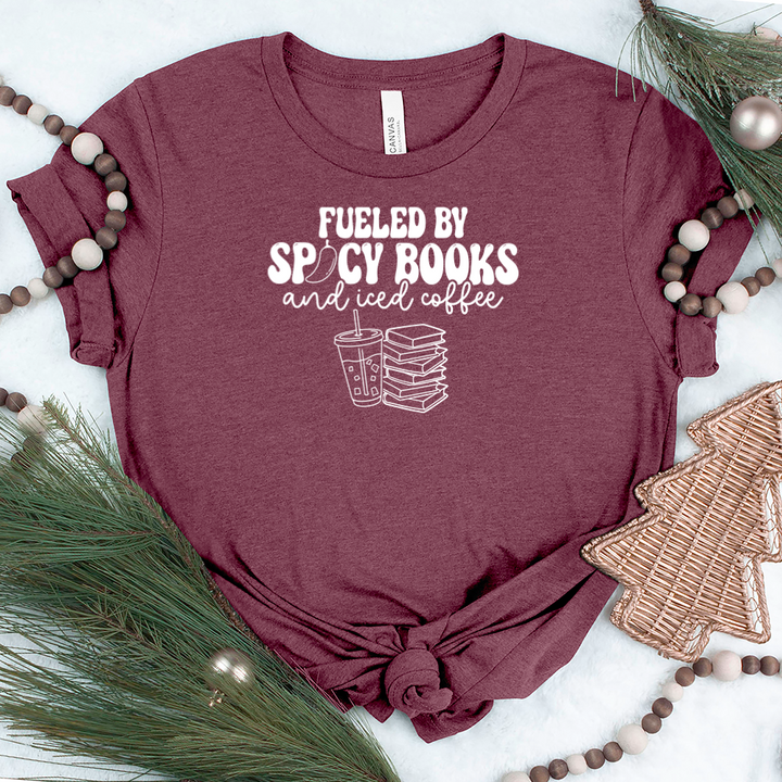 spicy books and iced coffee unisex tee