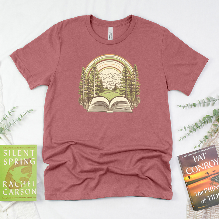 reading with nature unisex tee