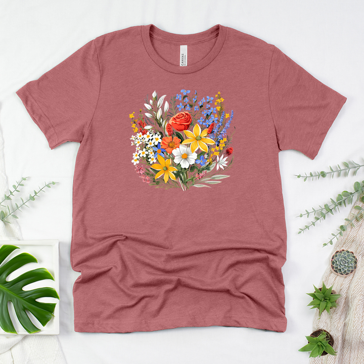 bright garden bouquet unisex tee