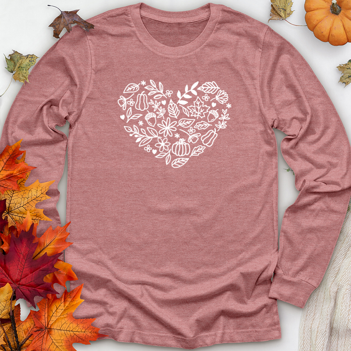 fall heart unisex long sleeve tee