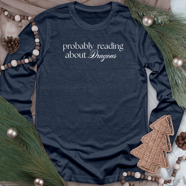 reading about dragons unisex long sleeve tee