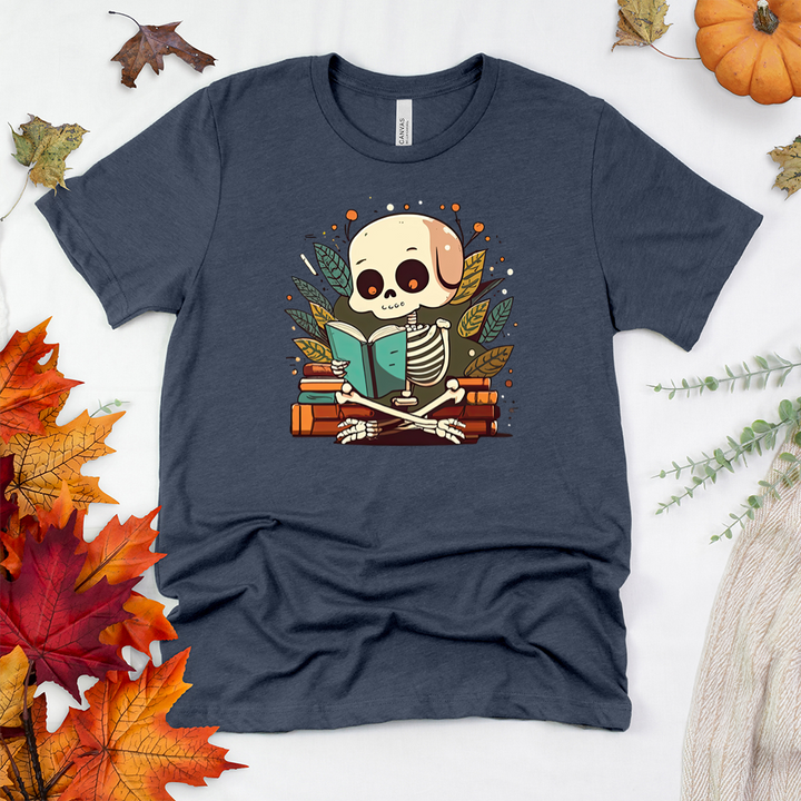 little skeleton reading unisex tee