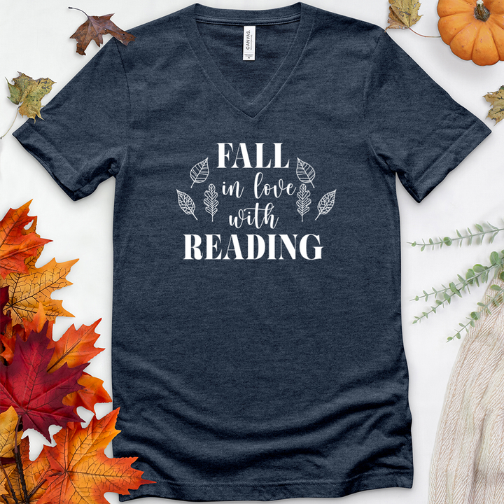 fall in love with reading v-neck tee