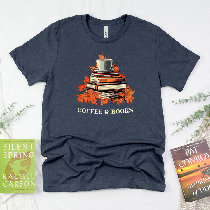 fall coffee and books unisex tee