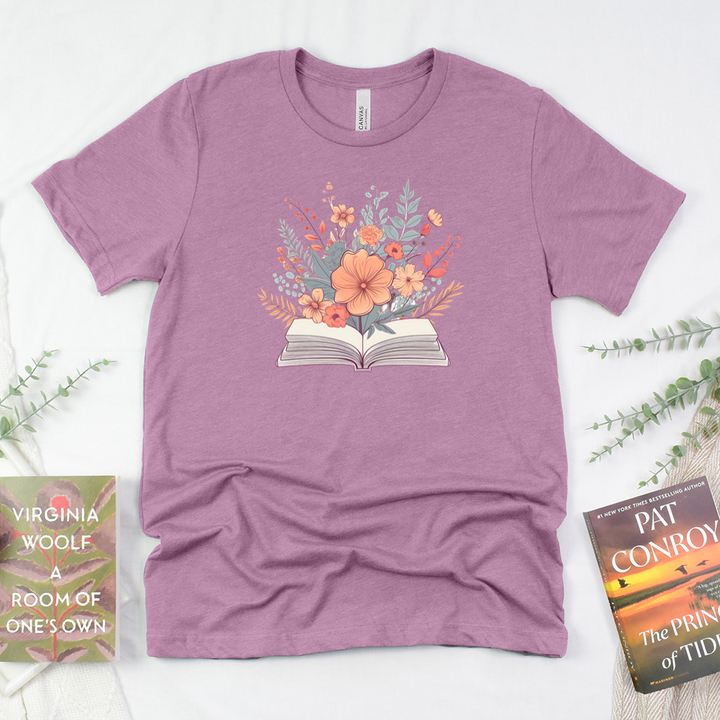 blooming pages unisex tee