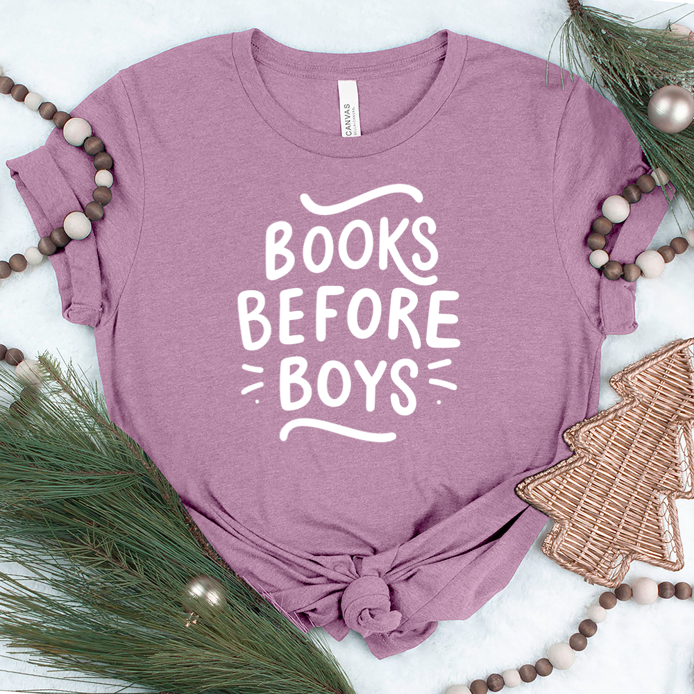 books before boys unisex tee