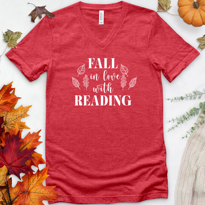 fall in love with reading v-neck tee
