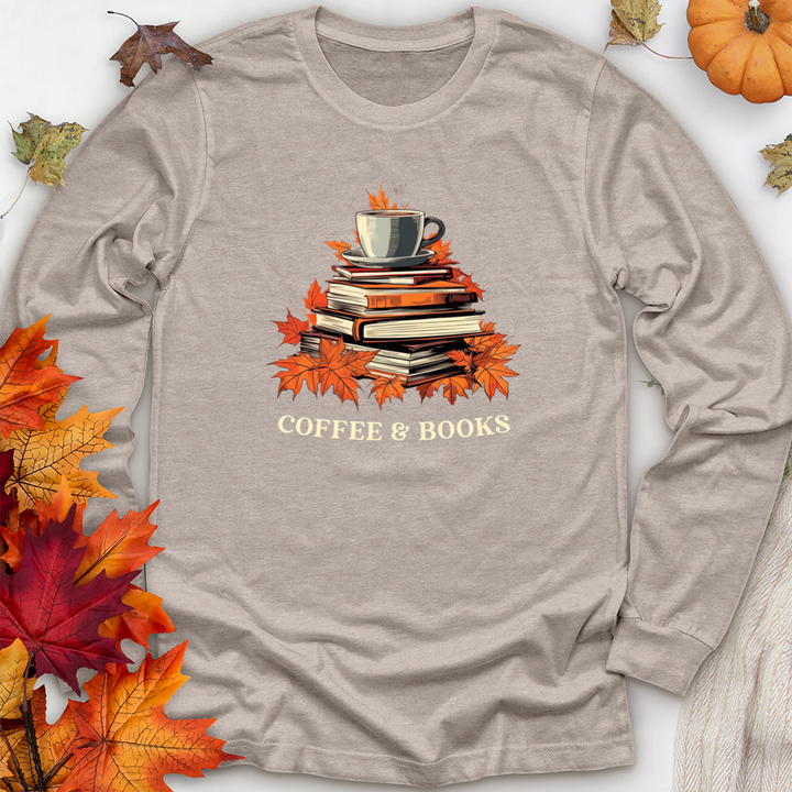fall coffee and books long sleeve unisex tee