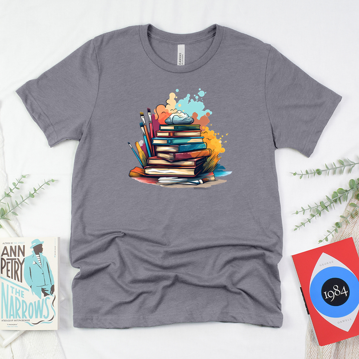 brushes and books unisex tee